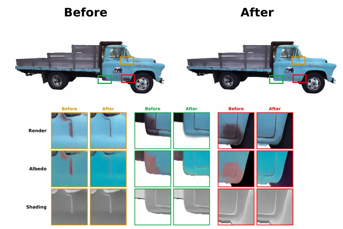 Freeform albedo edit on a truck